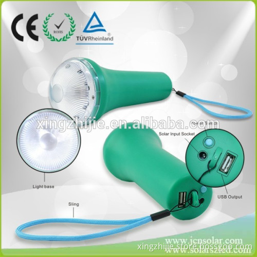 high quality led portable solar lantern, solar camping torch whit USB for home and outdoor manufacturer china